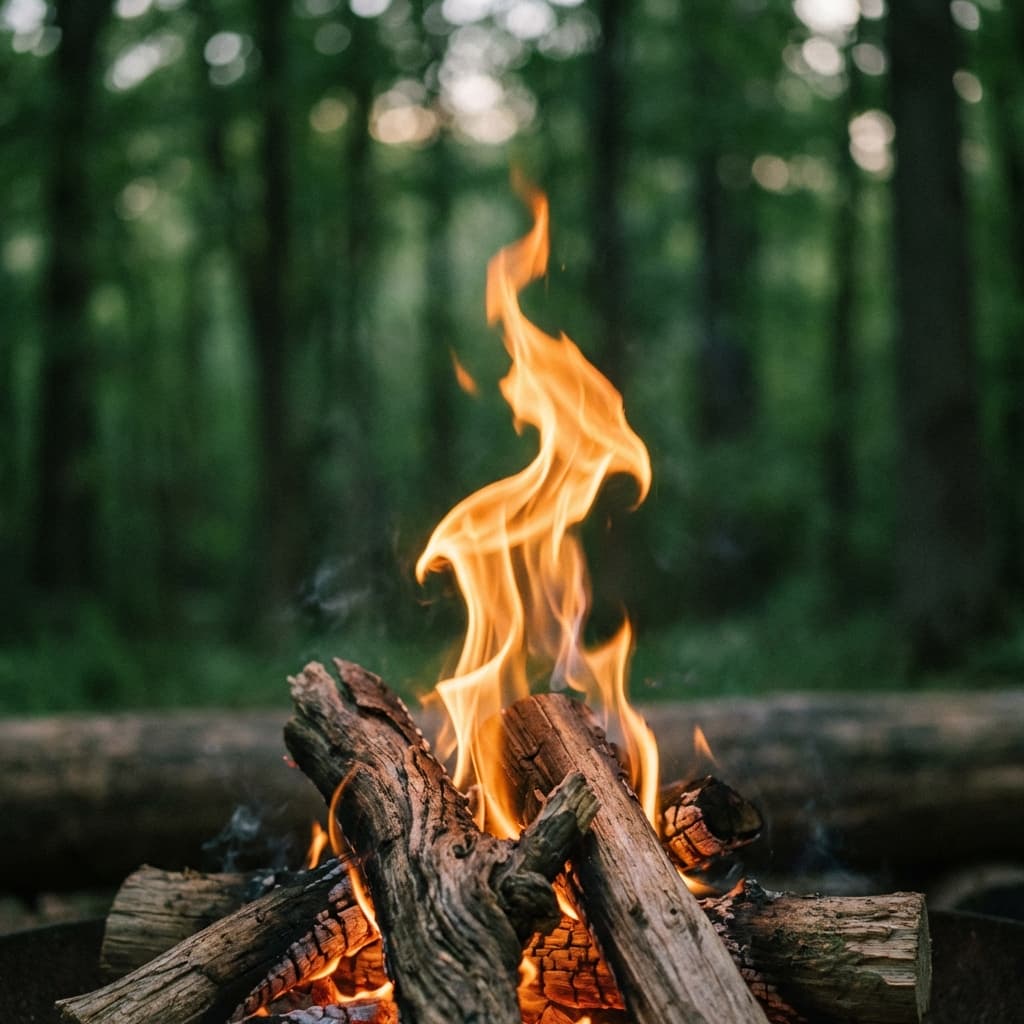 Feu de camp en forêt symbolisant l'audace